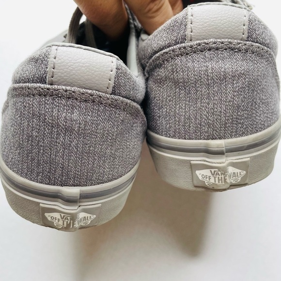 Vans Off the Wall Old Skool Sneakers in Grey Crosshatch with Grey Gum Bottoms - Picture 4 of 12